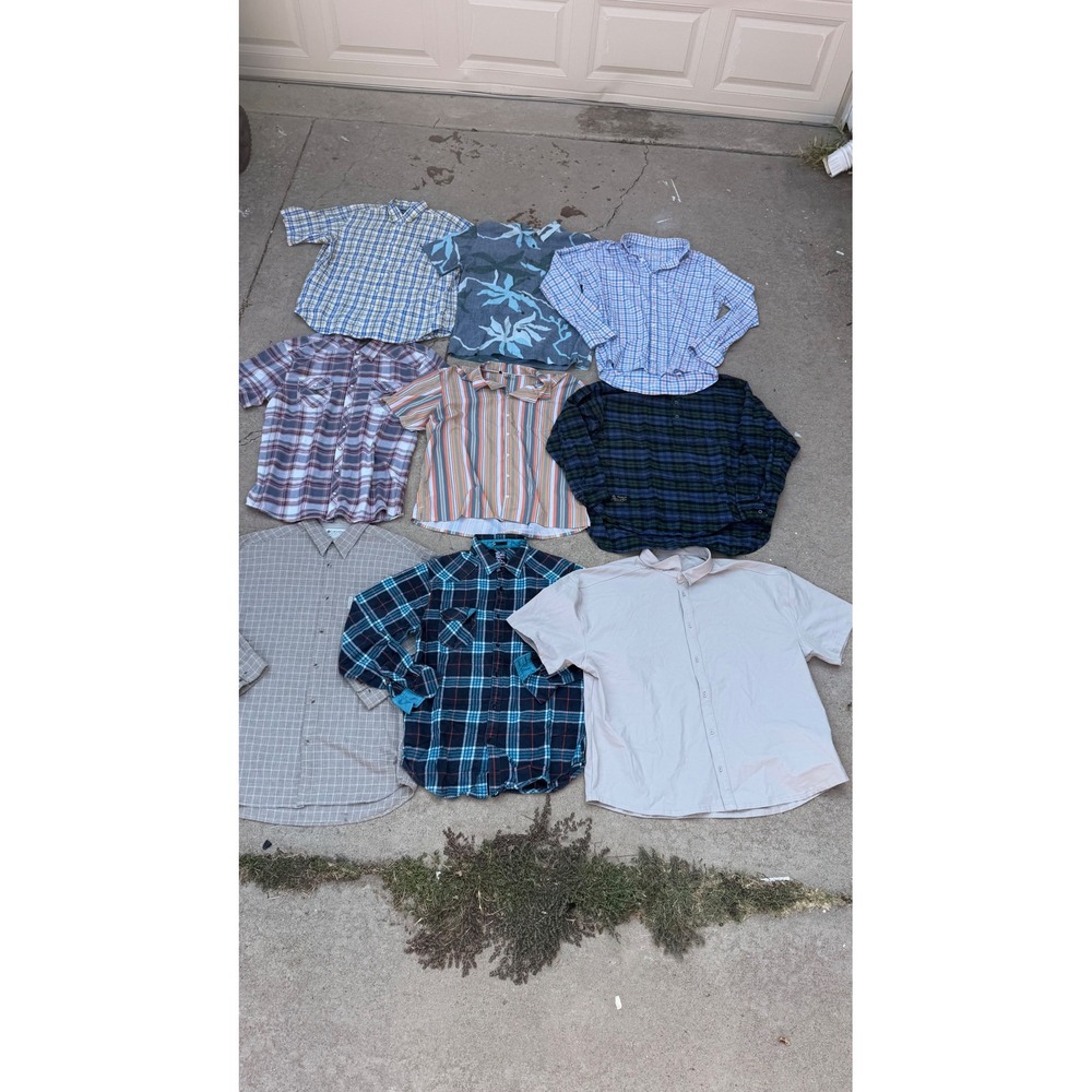 Lot of 9 | Mens L-XXXL Button Down Shirt Ralph Lauren Peter Millar BKE VRST